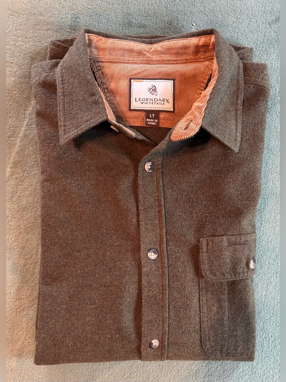 Legendary Whitetails Men's Olive Green Button-Up Shirt Jacket, Size: LT (6563)